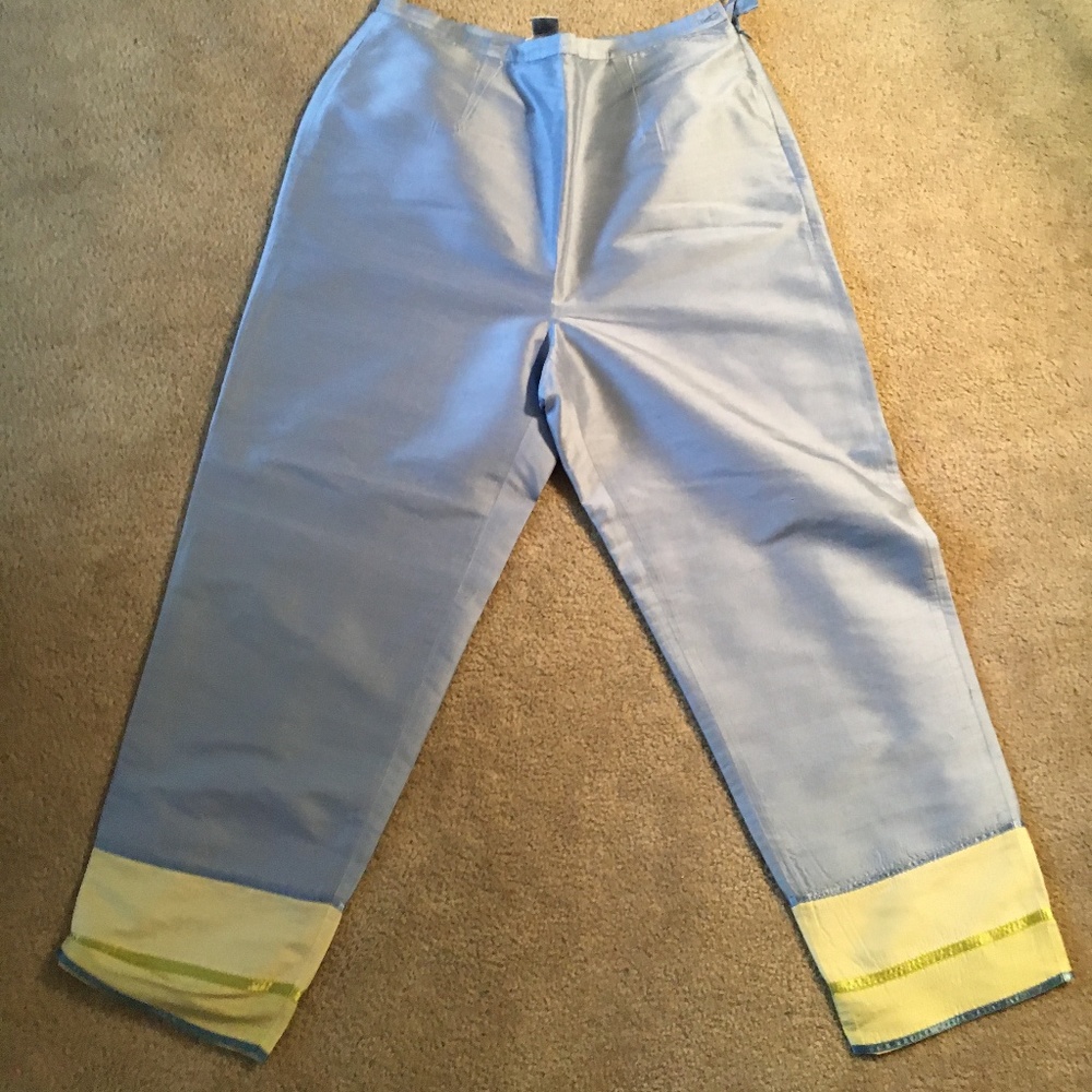 Silk blue pants